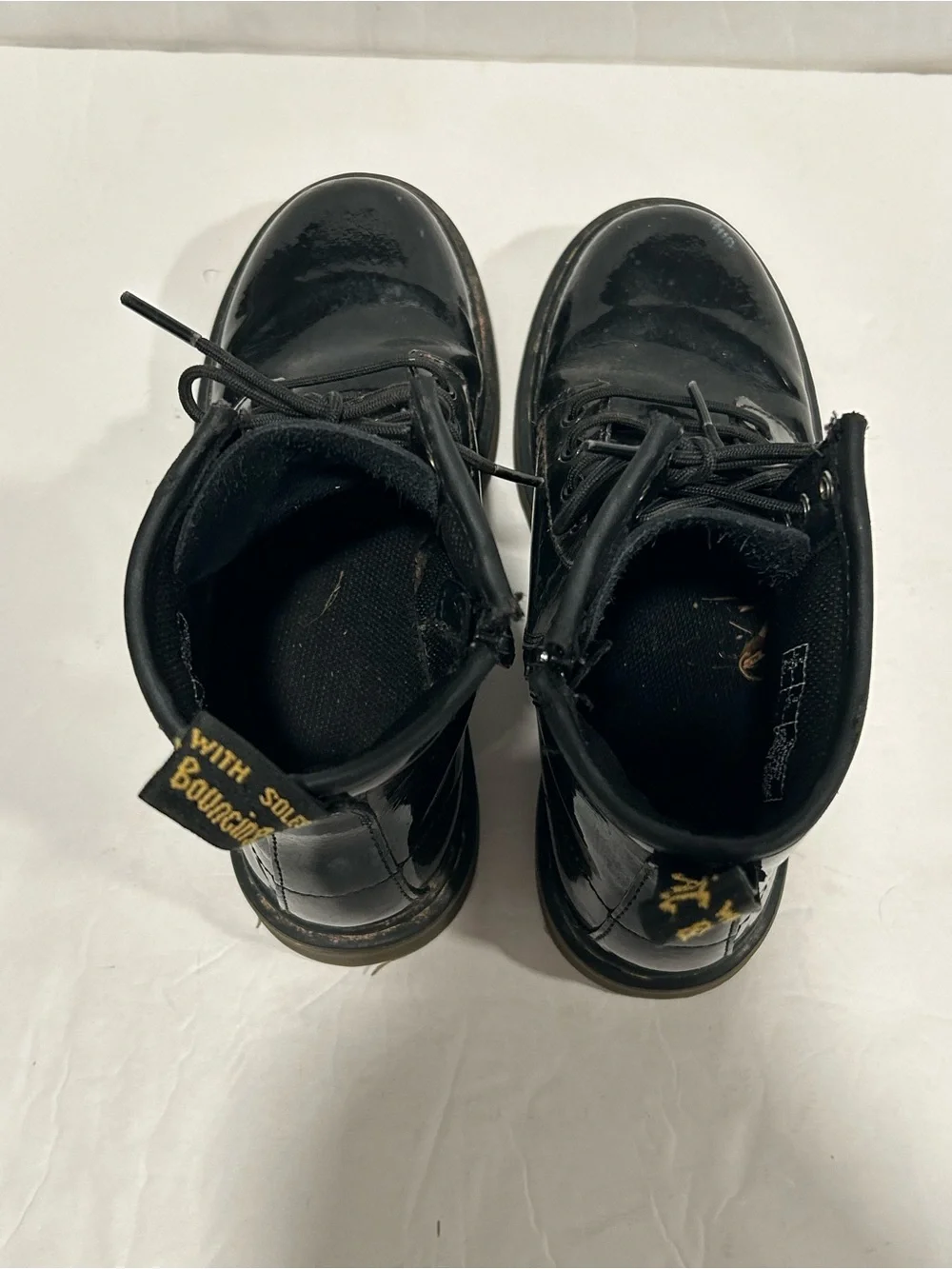 Dr. Martens Youth 1460 Black Patent Leather Zip Up Boots Size 3 US Kids